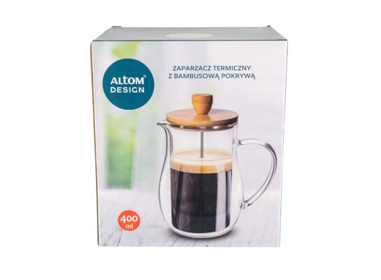 Zaparzacz termiczny z bambusową pokrywą 400 ml