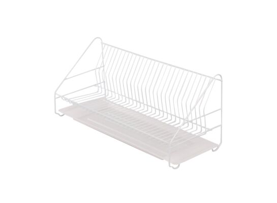 Suszarka do naczyń 1-poziomowa 60 cm biała z tacką