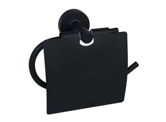 Uchwyt WC na papier Foryou z klapką czarny