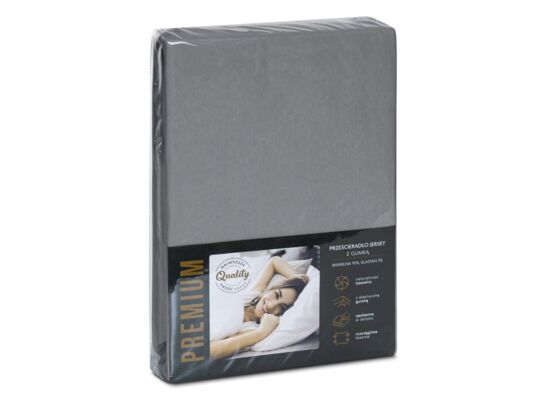 Prześcieradło JERS4 160 x 200 + 30 cm stalowy