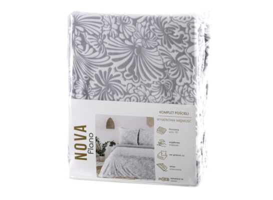 Komplet pościeli FLANO 140 x 200 cm, 70 x 80 cm/x1 biało-srebrny