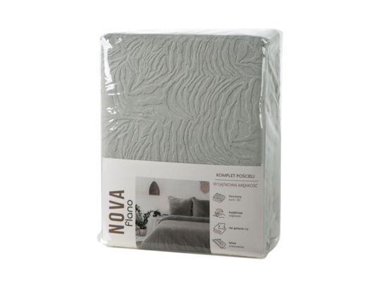 Komplet pościeli FLANO 140 x 200 cm, 70 x 80 cm/x1 srebrny