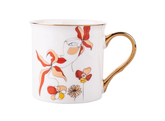 Kubek prosty ze złotym uchem Art NBC 250 ml dek. B