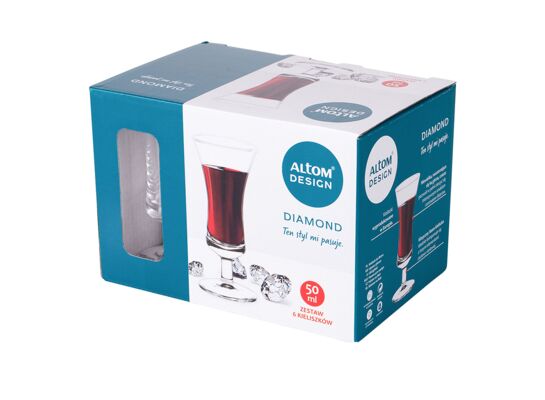 Komplet 6 kieliszków likier/sherry DIAMOND 50 ml