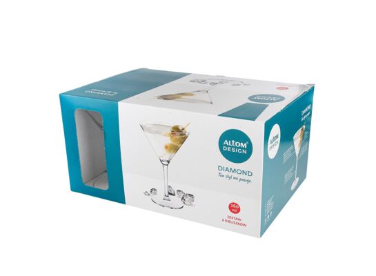 Komplet 6 kieliszków do martini DIAMOND 260 ml